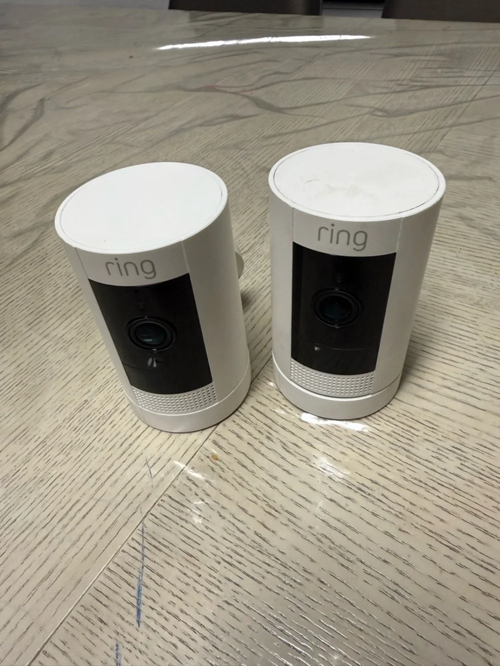 Ring Indoor Security Cameras - White and Black Accents (Pair)